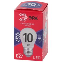 Лампочка светодиодная ЭРА RED LINE LED P45-10W-865-E27 R E27 / Е27 10Вт шар холодный дневной свет | Лампы cветодиодные Шар (G/P)