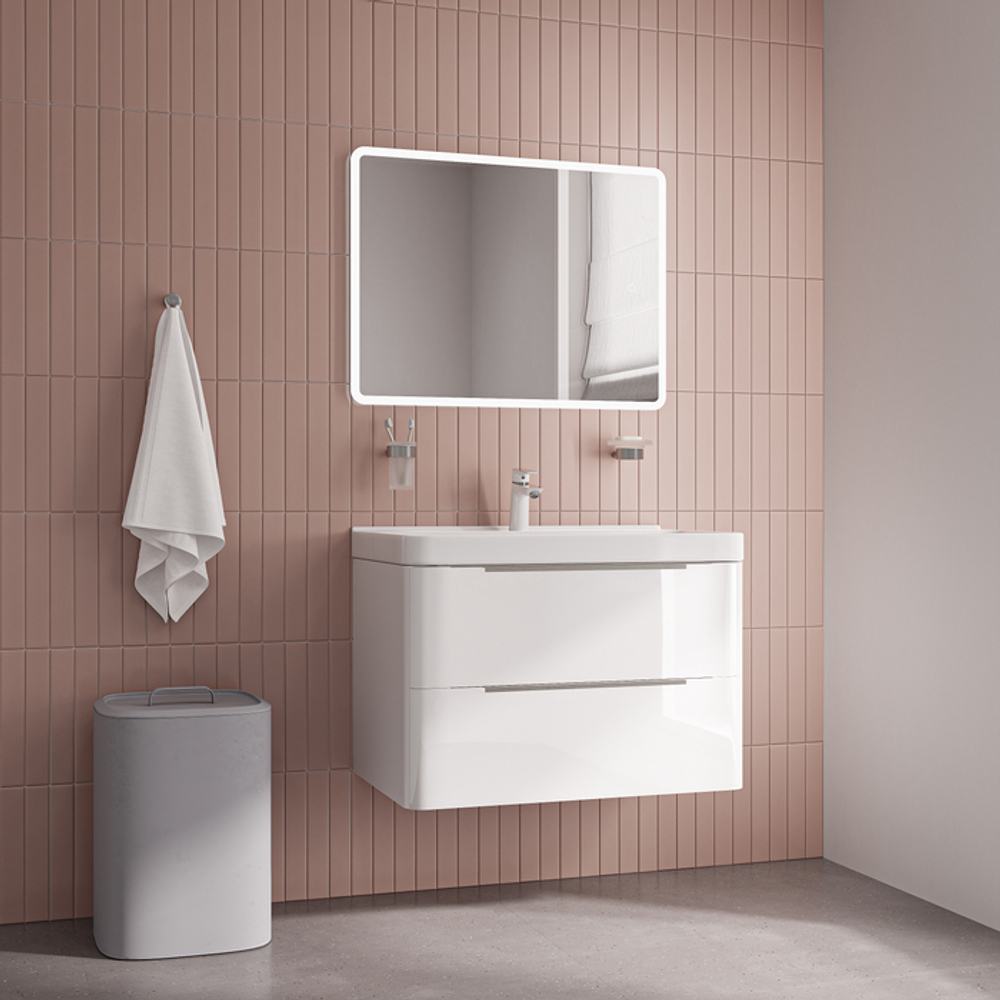 Тумба с умывальником IDDIS Cloud X, подвесная, 80 см, белый, CLX80W0i95K