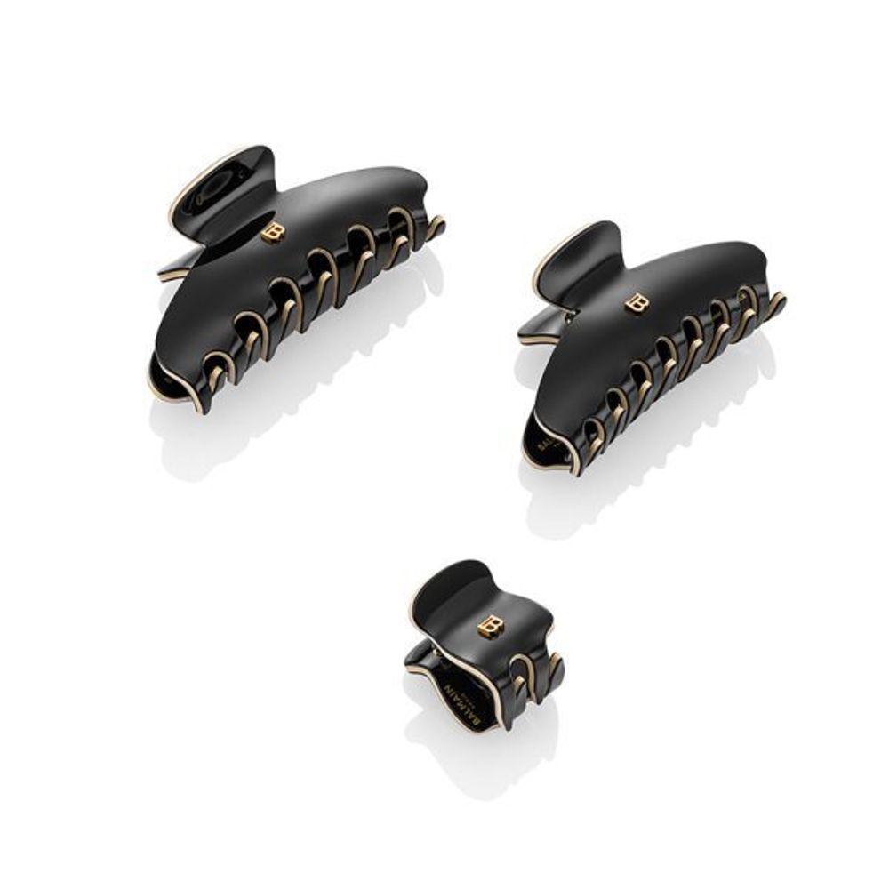 Balmain Hair Couture Заколка-краб черно-белая размер L Cellulose Acetate Pince a Cheveux Large Black/White