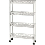 Этажерка Keeplex Light на колесиках четырехсекционная прямоугольная длинная 58х93,5 бел