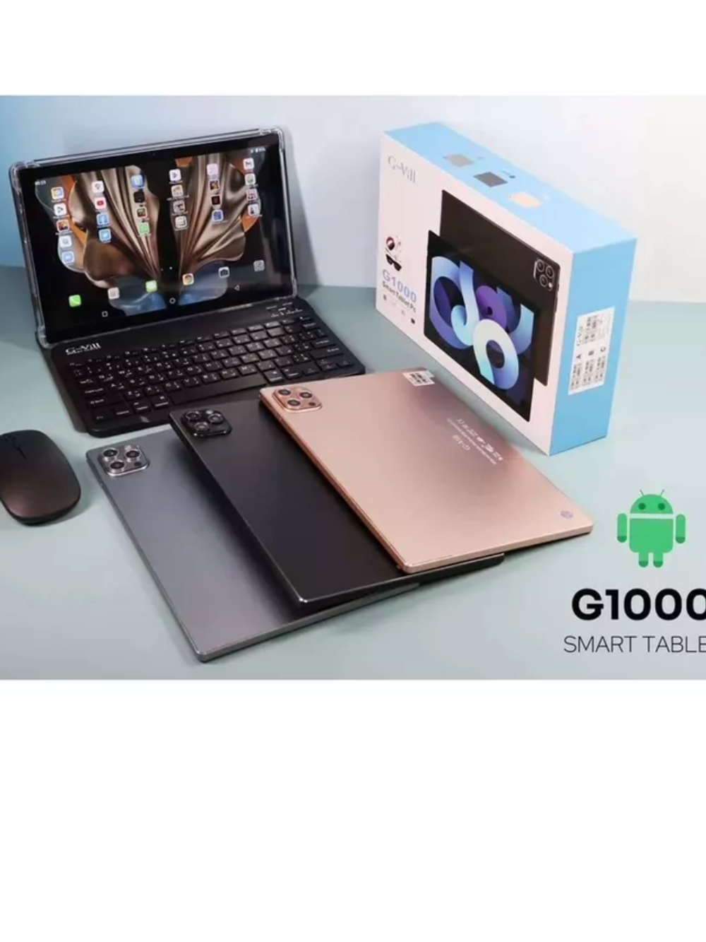 Планшет G-Vill G1000, Android 13, 16GB/512GB, 2 SIM, LTE, 8000mAh, 10.1" серый