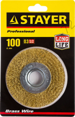 STAYER 100 мм, жгутированная стальная проволока, 0.5 мм, Щетка дисковая, PROFESSIONAL (35122-100)