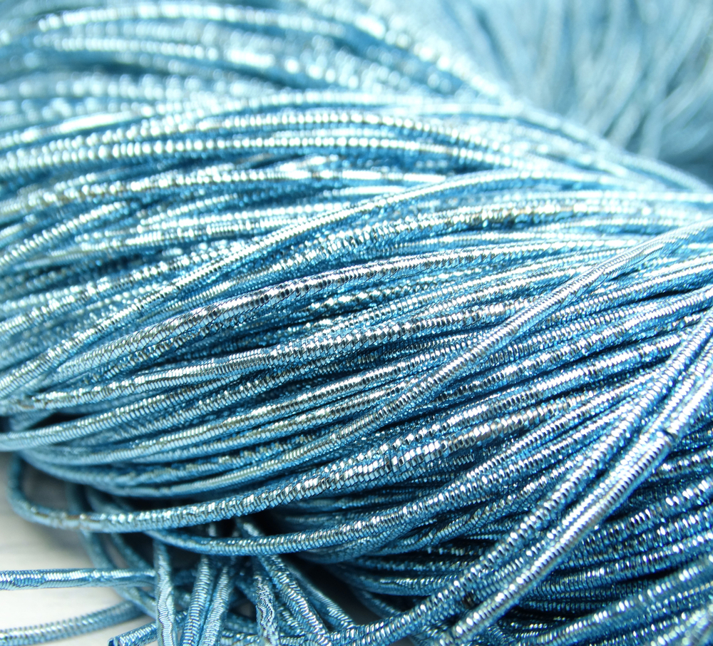 КЯ009НН1 Трунцал (канитель) металлизированный, цвет: голубой, размер: 1 мм, 5 гр.