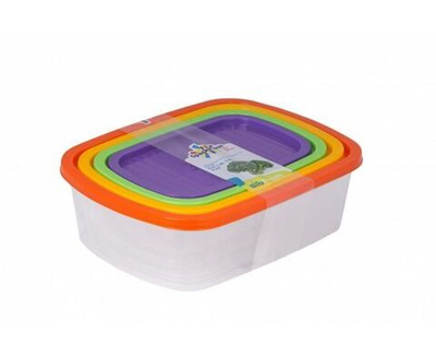 SparkPlast Контейнер пищевой, 500 мл, 1000 мл, 1600 мл, 2300 мл, 4 шт