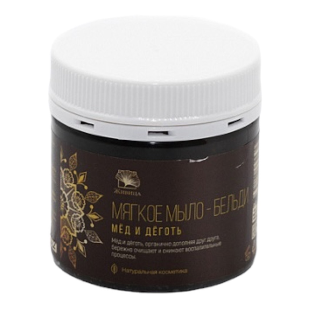 МЯГКОЕ МЫЛО - БЕЛЬДИ "МЁД И ДЁГОТЬ" 150гр (Живица)
