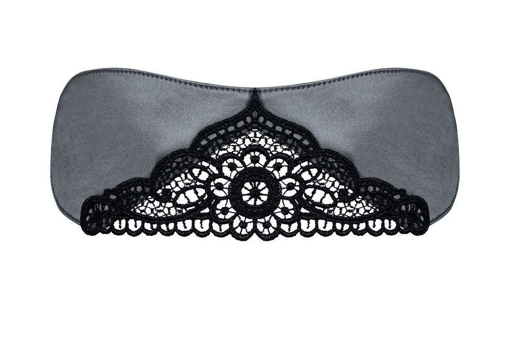 Маска Satinia с кружевной вставкой по центру (Цвет: черный)