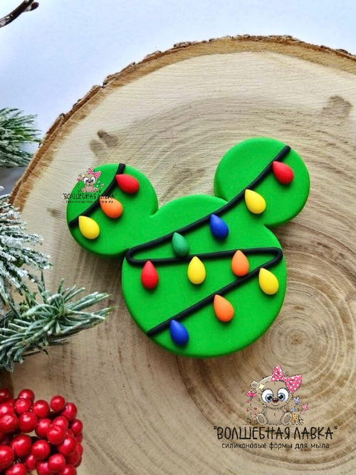 Силиконовая форма Микки с гирляндой