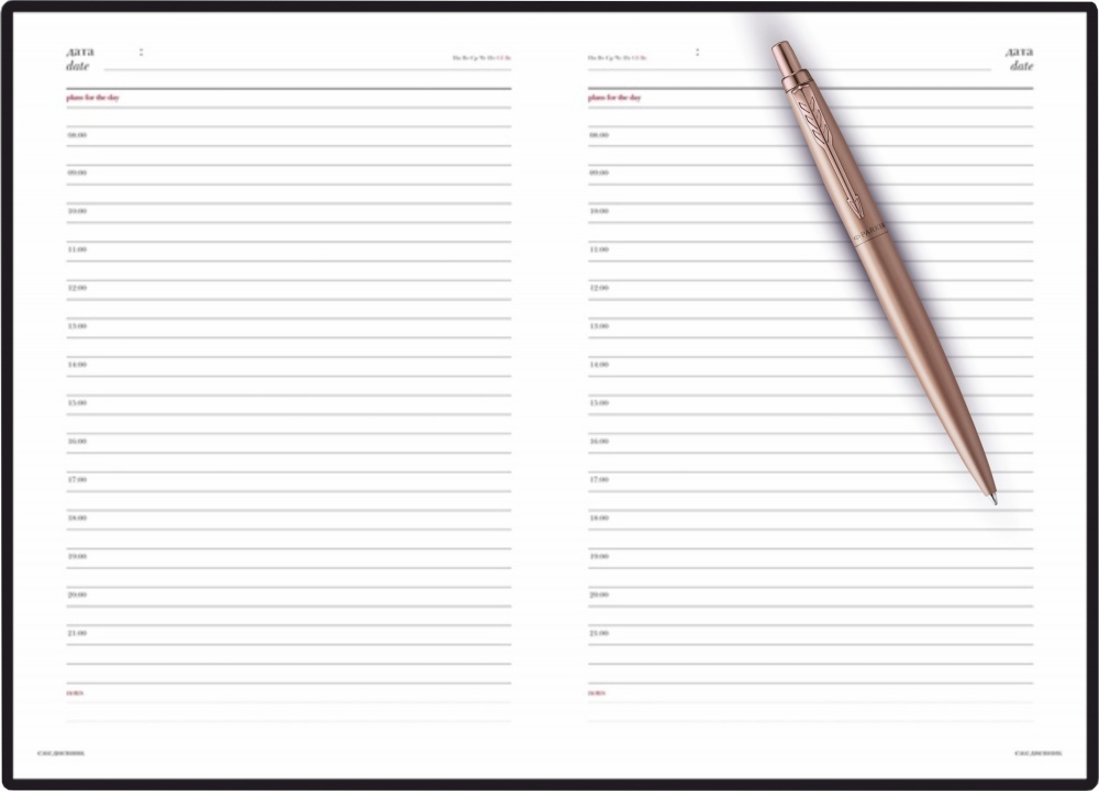 Подарочный набор: Jotter XL SE20 Monochrome в подарочной упаковке, цвет: Pink Gold, стержень Mblue и Ежедневник черный недатированный