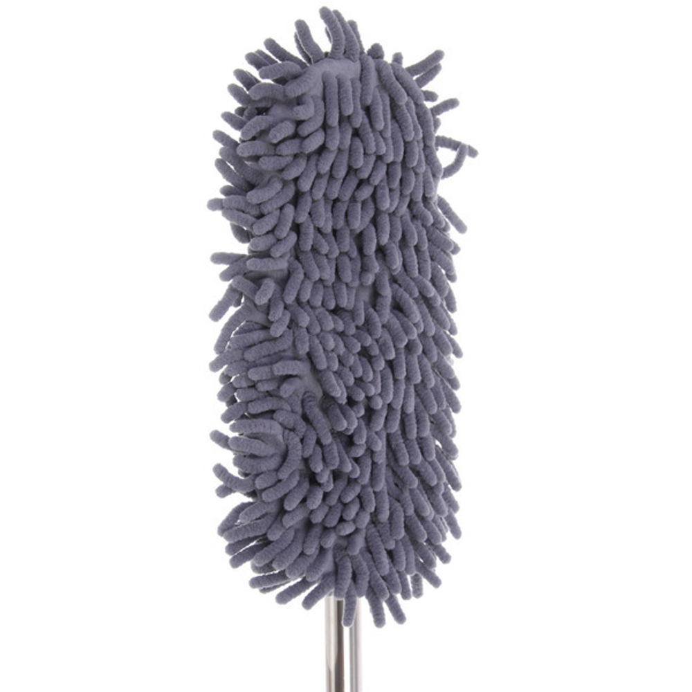 Швабра с насадкой из микрофибры, телескопическая ручка 77-120см силиконовое основание ZY5011