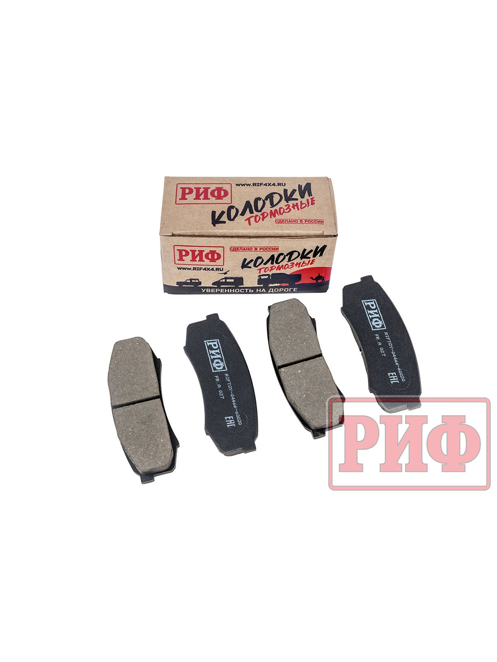 Колодки тормозные задние РИФ Toyota LC 105,120, Mitsubishi Pajero 3, 4 OEM 04466-60020, 04466-60010, 4605A448