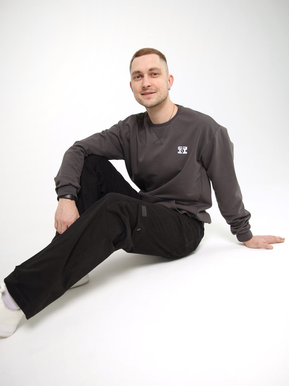 Брюки карго мужские без манжет черный Город Горький