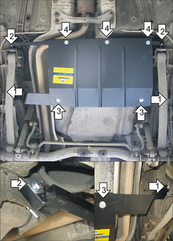 Защита Топл. бака. 2 мм, Сталь. для Volkswagen Caddy 2010-2021, Volkswagen Caddy 2004-2010 MOTODOR.02728