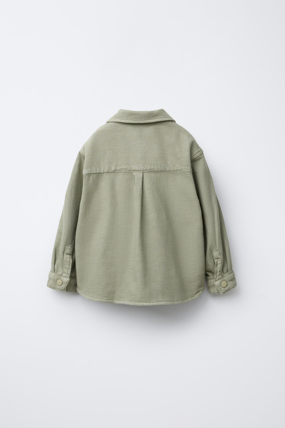 ZARA КУРТКА-РУБАШКА ИЗ СТРУЯЩЕЙСЯ ТВИЛА, СВЕТЛЫЙ ХАКИ