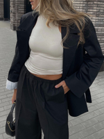 Брюки на резинке с гульфиком