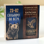 Подарочный набор «Сильному духом. 23 февраля»: чай травяной 20 г., бальзам 100 мл.