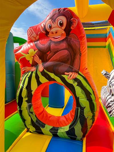Коммерческий надувной батут «Приключение в мире животных 3», 8*4*5 м.