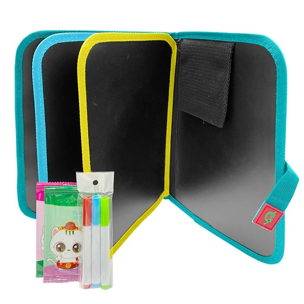 Папка для рисования со стирающимися фломастерами А4, 6 поверхностей на молнии, 3 маркера и 2 салфетки в комплекте, для мальчика, с динозавриками