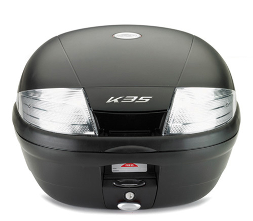 Кофр задний 35 л. чёрный с прозрачным рефлектором