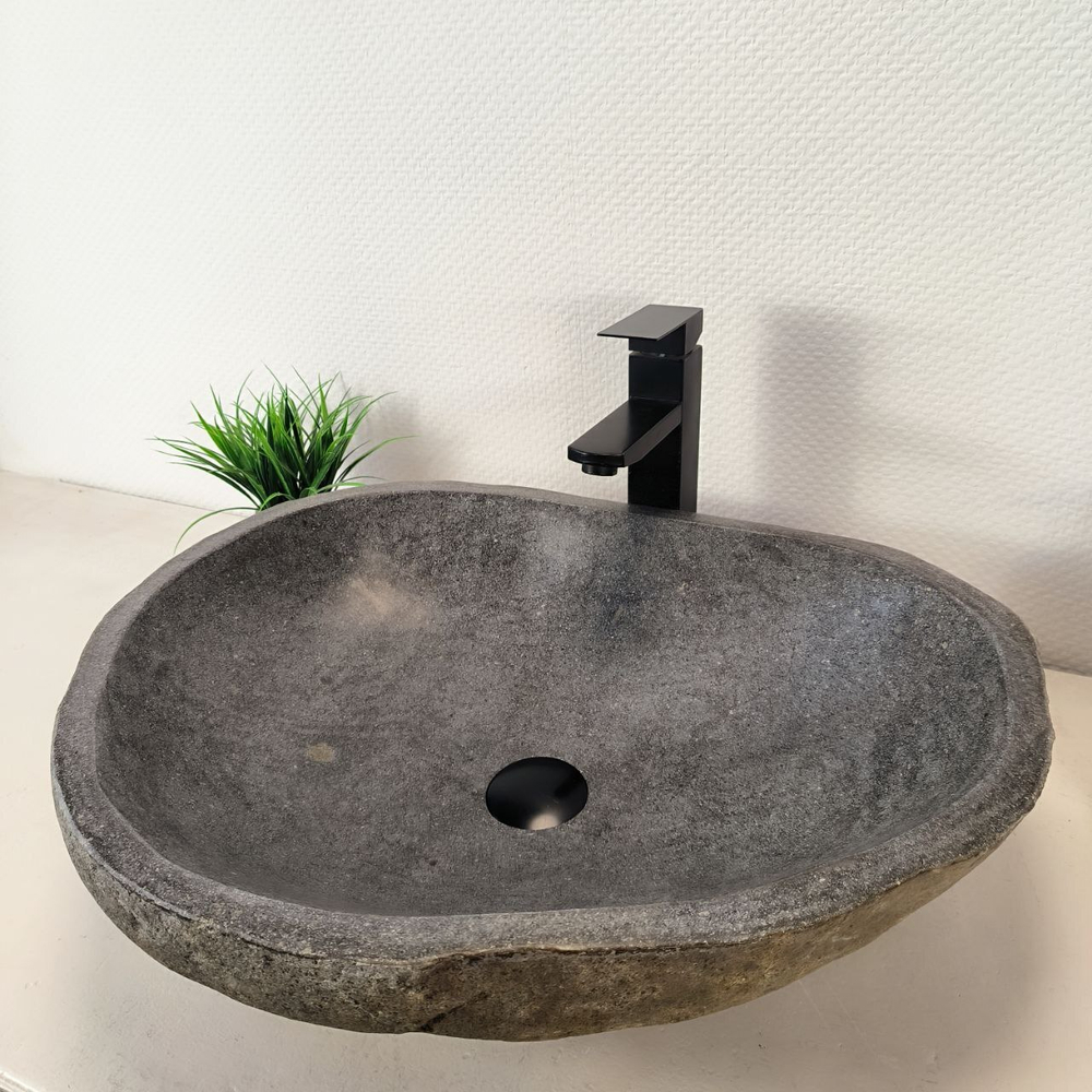 Раковина из речного камня RS-66038 58х46х15 из натурального камня