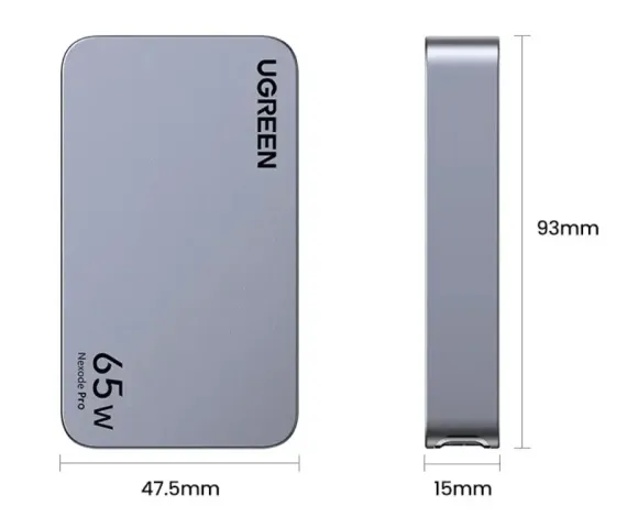 Ugreen X753 (25356) Nexode Pro 65W Ultra Slim USB-A + 2USB-C Grey