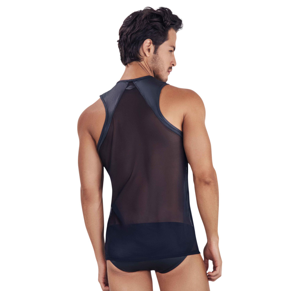 Черная прозрачная мужская майка Audacy Tank Top (Размер: L) (Цвет: черный)