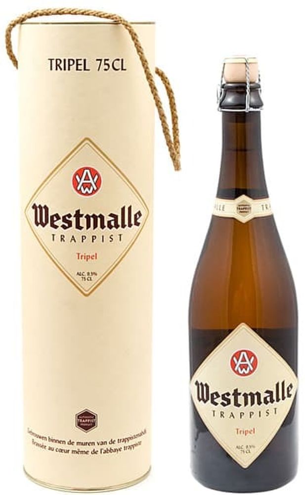 Пиво в Подарочной Упаковке Вестмалле Траппист Трипель / Westmalle Trappist Tripel - 0.75л