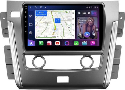 Магнитола Nissan Patrol Y62 2010-2019 (экран климата внизу) - FarCar 9639F2 монитор 9" QLED на Android 13, 8-ядер, CarPlay, 4G SIM-слот