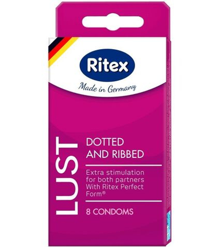 Рифленые презервативы RITEX LUST с пупырышками - 8 шт.