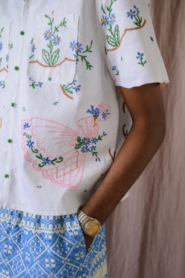 Рубашка с Дамами белая - фото 4