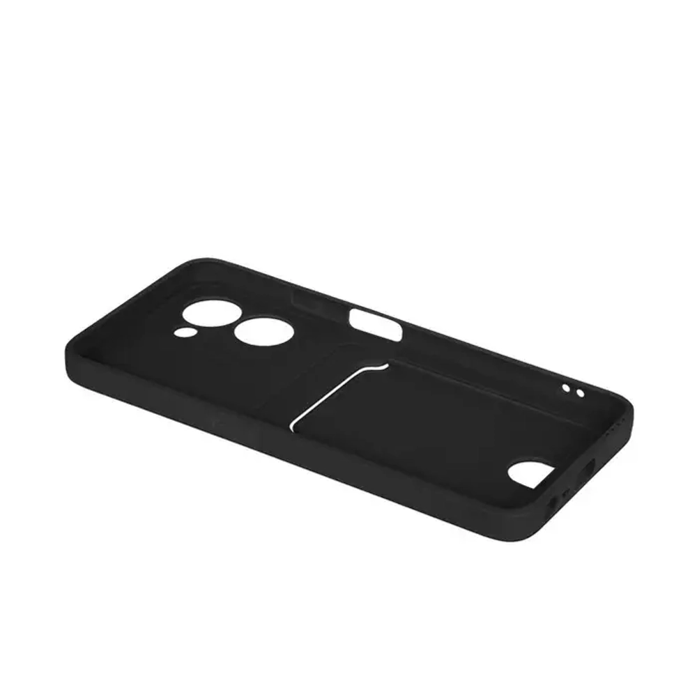 Силиконовый чехол с отделением для карты для Realme C33 black DF