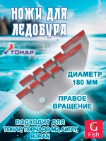 Ножи ТОНАР ЛР-180R (2 отверстия) правое вращение (NLT-180R.SL.02.2)