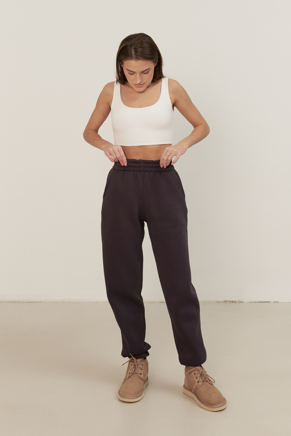 Джоггеры OVERSIZE, с начесом, антрацит