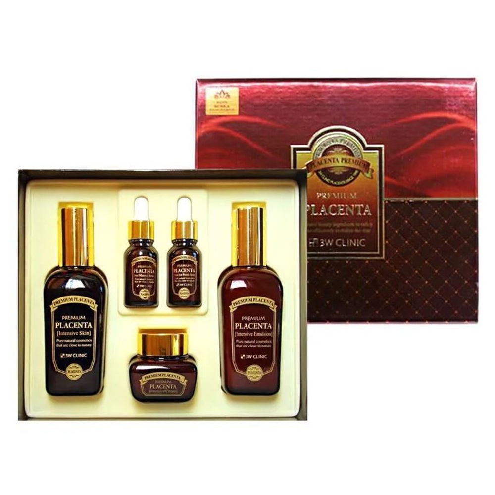 [3W Clinic] Premium Placenta 3 Items Set - Набор косметики с плацентой