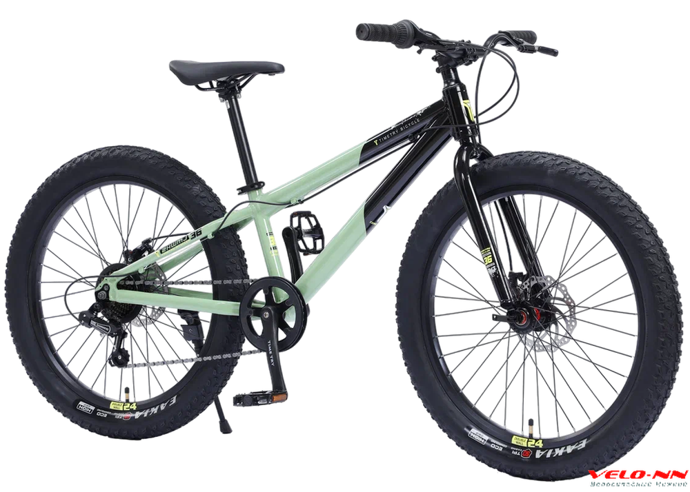 Велосипед 24" TIMETRY FatBike TT111 черно-зеленый