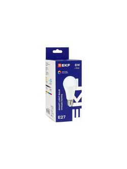 Лампа светодиодная Умная Connect 8Вт WIFI RGBW E27 EKF slwf-e27-rgbw