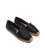 Кожаные эспадрильи woven double t aline TORY BURCH - черный(144042)