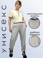30536 Брюки джоггеры пике светло/серый (54)