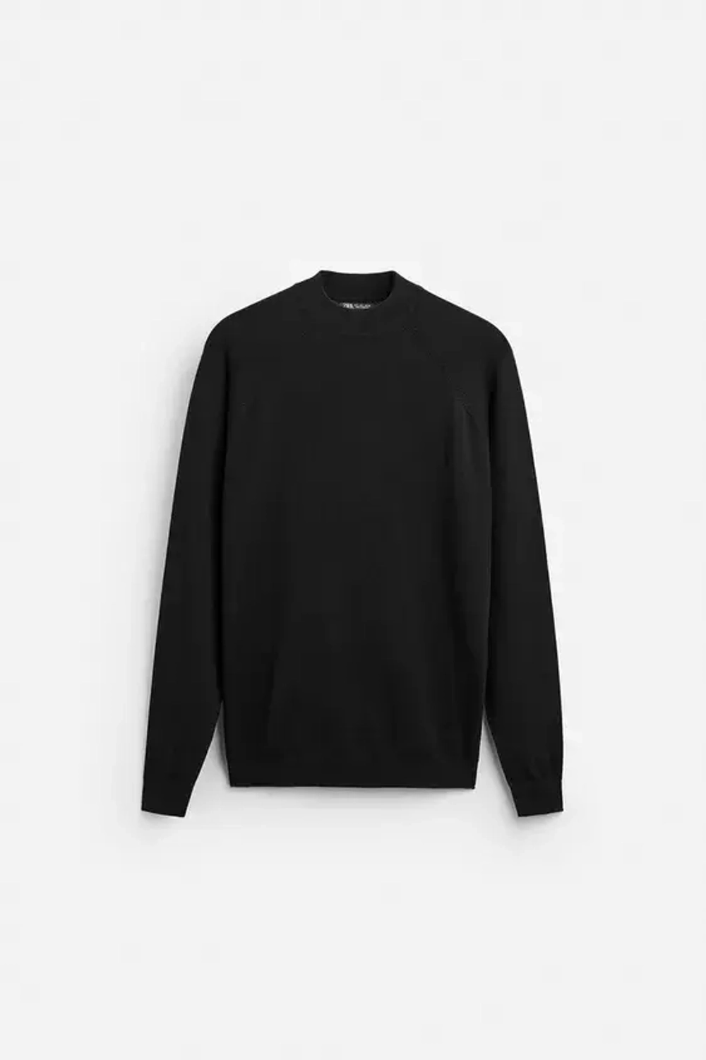 ZARA СВИТЕР С ВОРОТНИКОМ-СТОЙКОЙ, ЧЕРНЫЙ