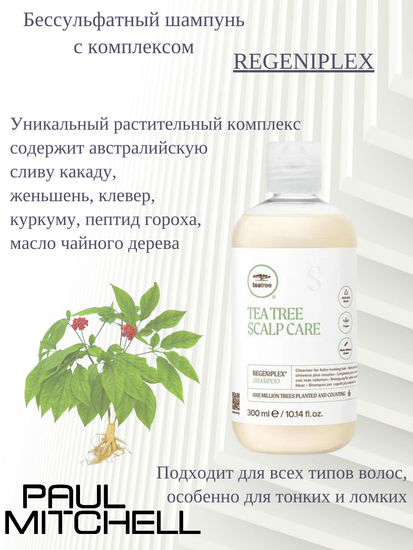 Paul Mitchell REGENIPLEX Scalp Care Shampoo Бессульфатный шампунь с комплексом Regeniplex, 300 мл