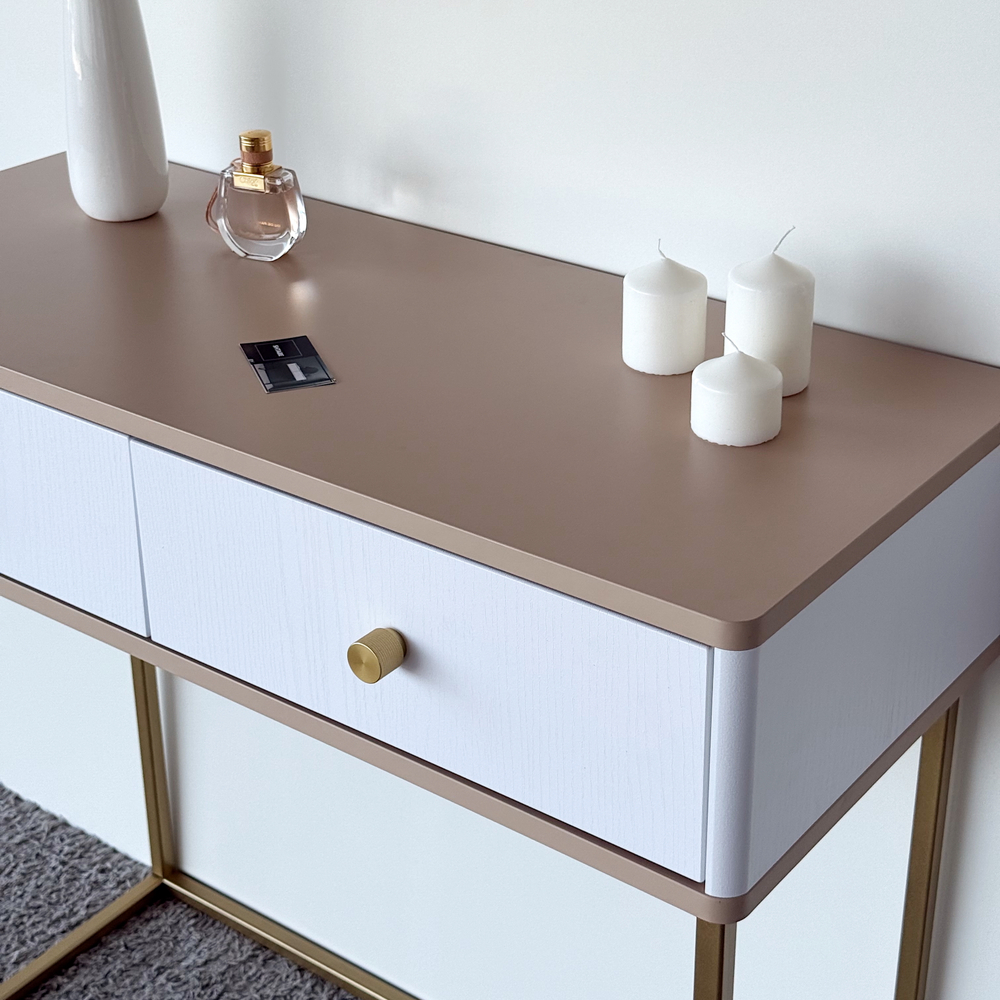 Туалетный столик консоль ROYAL 5311 эко (Макиато-Золото-р.золото)