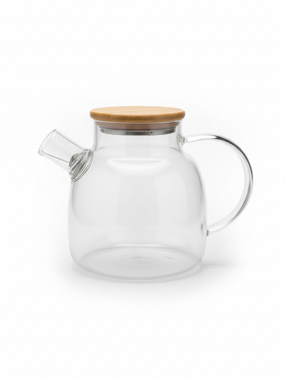 Стеклянный заварочный чайник 1500 мл. Kamille KM 9030M с бамбуковой крышкой