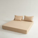 КПБ Однотонный Сатин Элитный на резинке OCER005, Евро, 4 наволочки, простынь 180*200*30