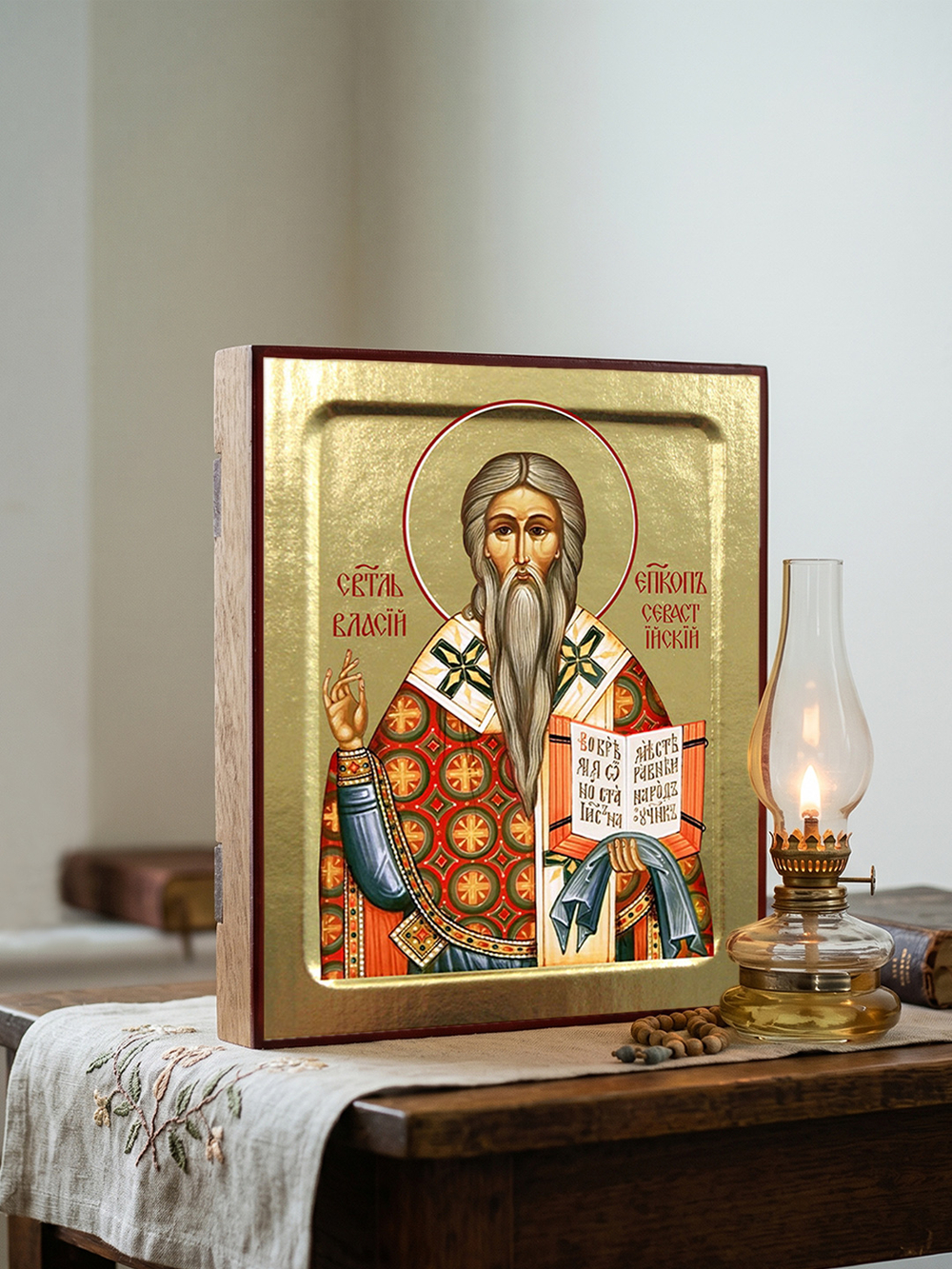 Икона Власия Севастийского, святителя на дереве: 125 х 160 (Синопсисъ)