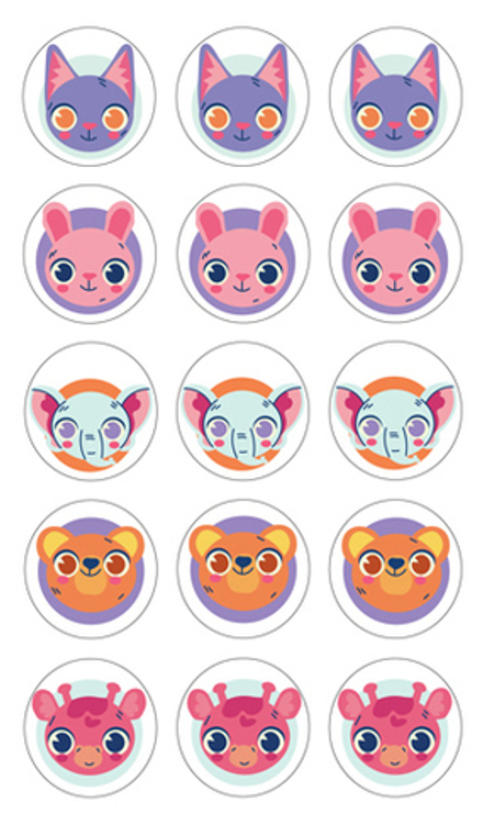 Наклейки-оценки 9*16см "Животные"