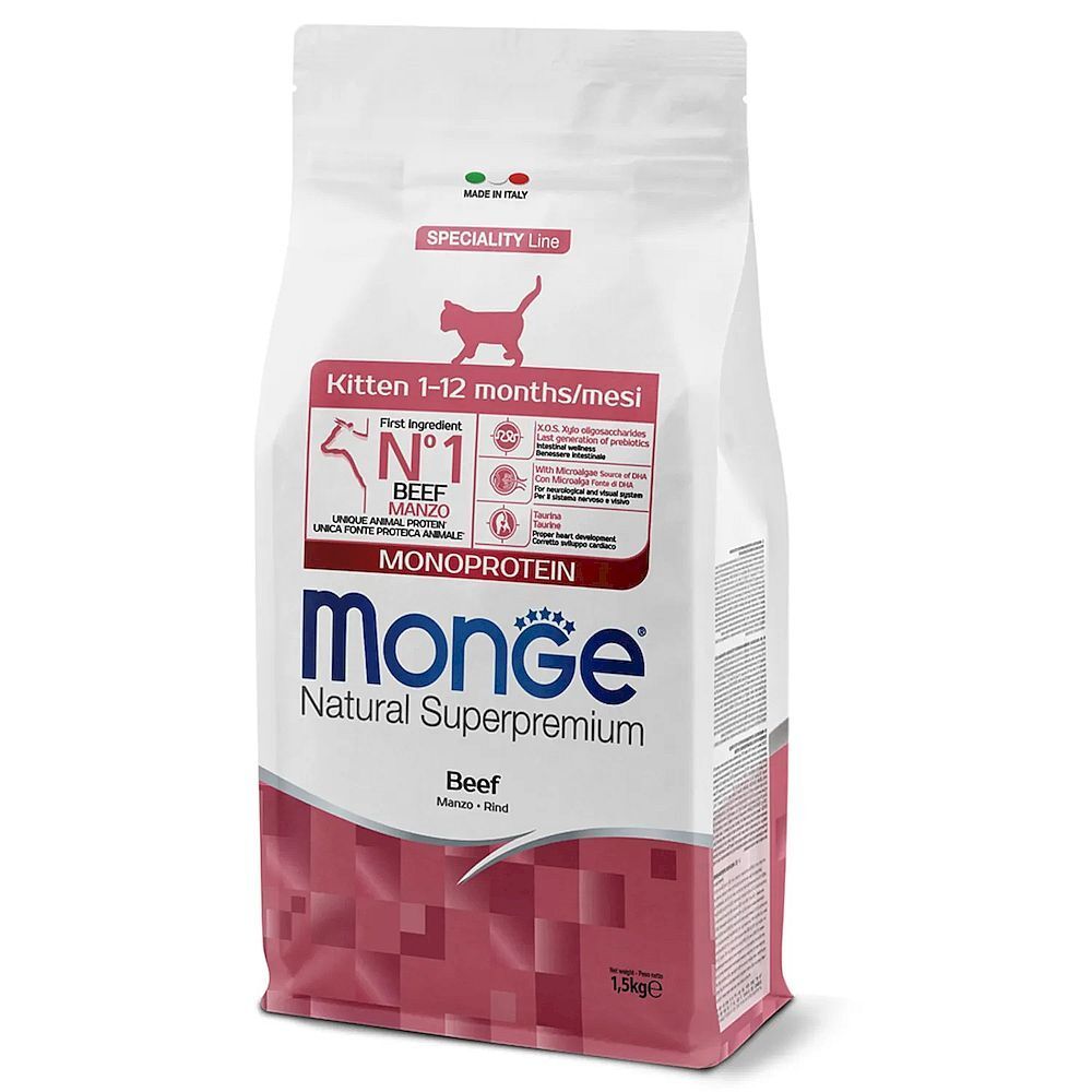 Monge Cat Monoprotein корм для котят с говядиной 1,5 кг