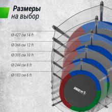 Батут UNIX Line Simple 8 ft (244 см) с внешней защитной сеткой, цветной