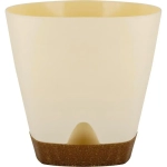 Горшок для цветов InGreen WOOD D200мм 4л с прикорневым поливом сливочный/бук