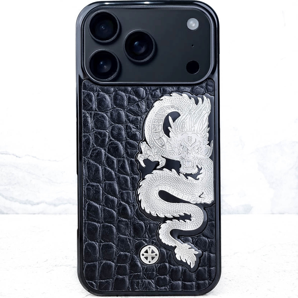 Премиум Чехол для iPhone дракон - Euphoria HM Premium - аксессуар из натуральной кожи и ювелирного сплава