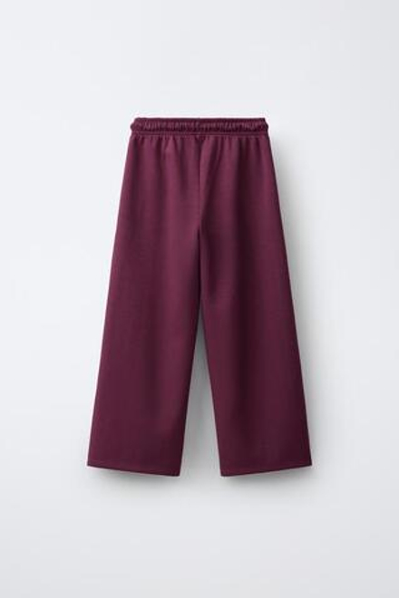 ZARA СПОРТИВНЫЕ БРЮКИ WIDE LEG, МАЛИНОВЫЙ
