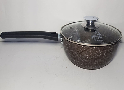 Кастрюля Kukmara 1,5л. со стеклян.крышкой (мрамор)